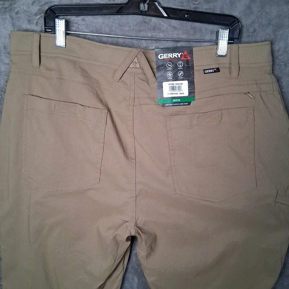 Gerry Venture Fleece‎ Lined Stretch Comfort Pants Mens Size 38x30 Khaki Beige